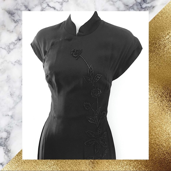 Yamamoto Dresses & Skirts - BLACK YAMAMOTO BEADED DRESS SZ 2